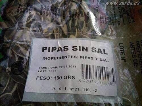 Pipas sin sal