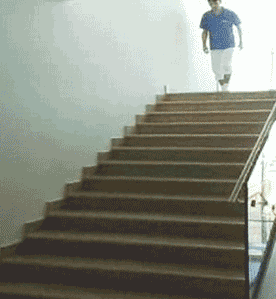 Bajando las escaleras