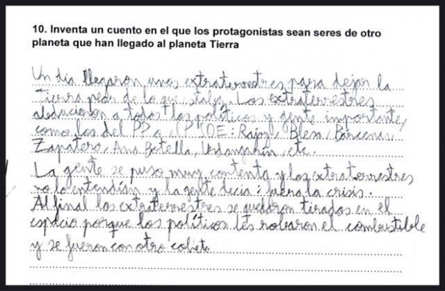 La curiosa respuesta de un niño de 9 años a un examen de lengua