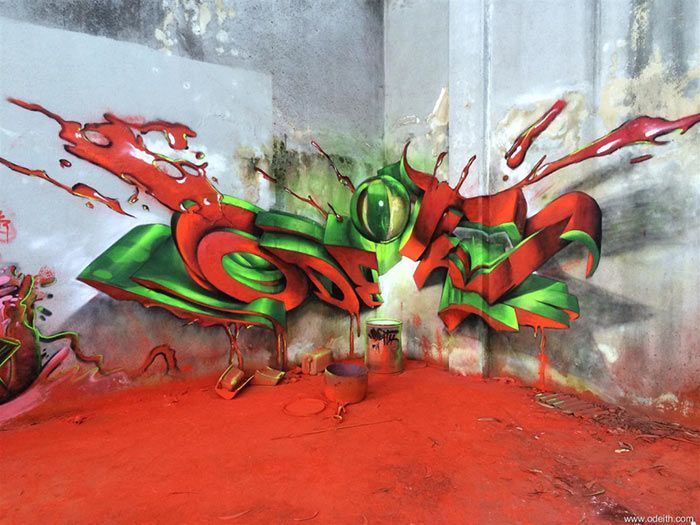 Odeith-Anamorphic-3D-Graffiti-Lettering-explosion-ultra-red-floor